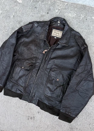 Vintage true genuine leather bomber jacket cropped vera pelle giacca aviator g-1 flight lederjacke, marca: Real Leather, estado: Muito bom, tamanho: XL, €49.99, €53.19 inclui Proteção do Comprador