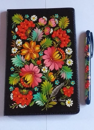 Bloc-notes et stylo peints à la main., marque: sans marque, état: Neuf avec étiquette, 15,00 €, 16,45 € Protection acheteurs incluse