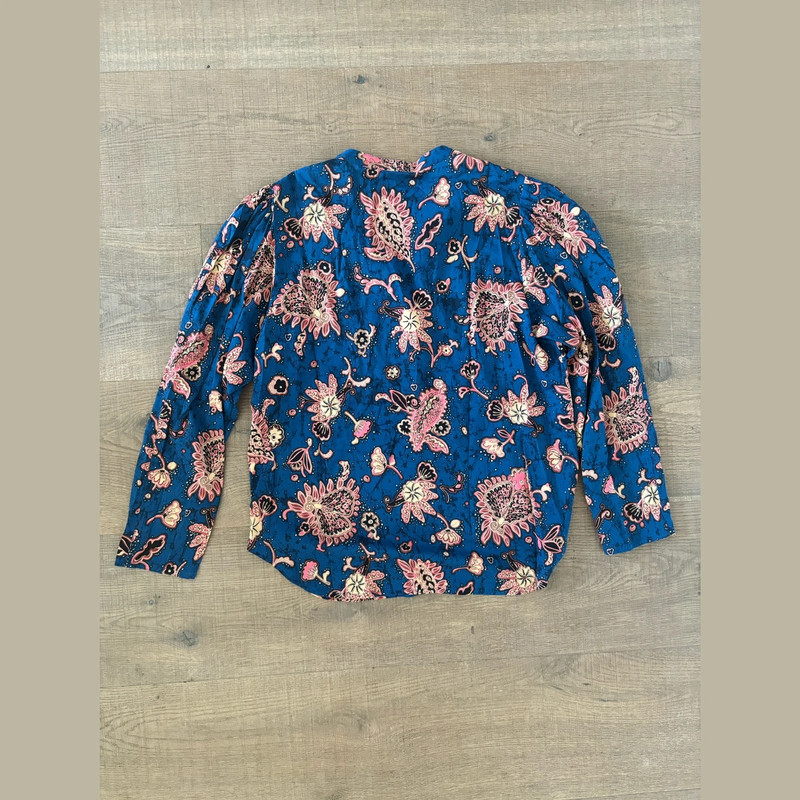 a.l.c. marci paisley print half button blouse long sleeve 2