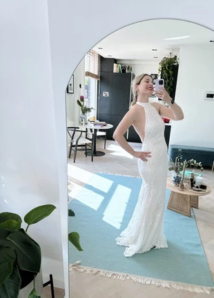 Vintage Bohemian Bridal dress gown, merk: Vintage, staat: Heel goed, maat: S / 36 / 8, € 750,00, € 765,00 inclusief Kopersbescherming