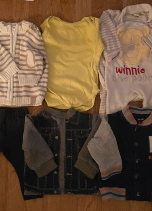 Lot 2 gilets + 1 pull + 1 grenouillère + 1 pantalon + 1 bodie, marke: Kiabi, zustand: Gut, größe: 6-9 Monate / 68, 2,00 €, 2,80 € inklusive Vinted-Käuferschutz