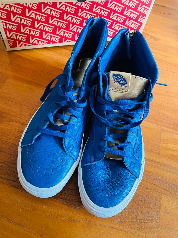 Blue and clearance gold vans