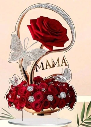 🌹🦋 Hommage à Maman – Rose éternelle en acrylique effet 3D 💎, condition: New with tags, €7.50, €8.58 includes Buyer Protection