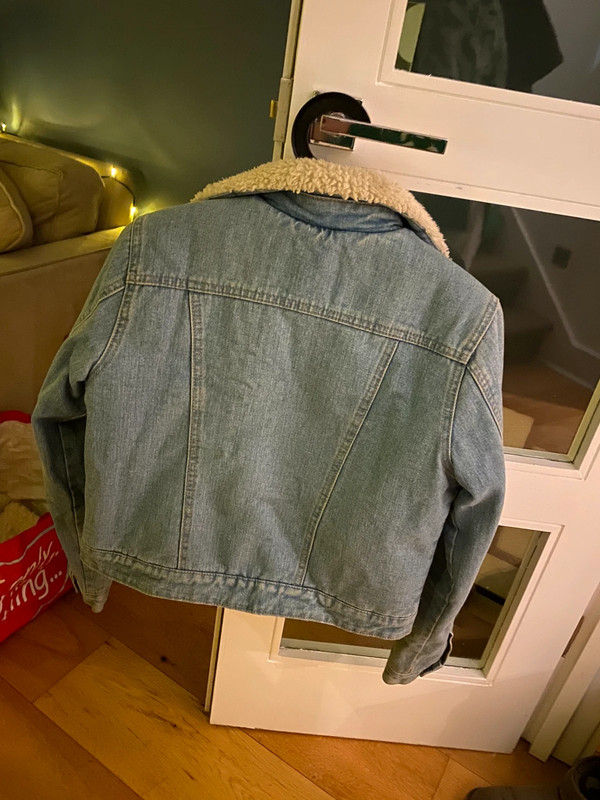 Topshop faux 2025 fur denim jacket