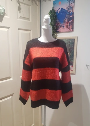 Pull femme oversize vintage y2k année 90,2000 rayé noir et rouge, marke: Vintage Dressing, zustand: Sehr gut, größe: M / 38 / 10, 12,00 €, 13,30 € inklusive Vinted-Käuferschutz