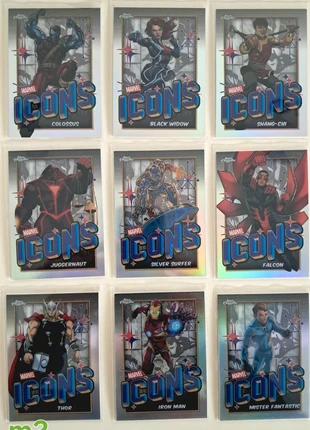 9 cartes iron man thor venom Topps Chrome Marvel Icons 2024 4 fantastic super heros, brand: Topps, condition: Very good, €29.00, €31.15 includes Buyer Protection