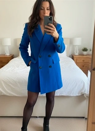 Sobretudo Azul Azulão S Mango 100% Algodão, marca: Mango, estado: Muito bom, tamanho: S / 36 / 8, €35.00, €37.45 inclui Proteção do Comprador