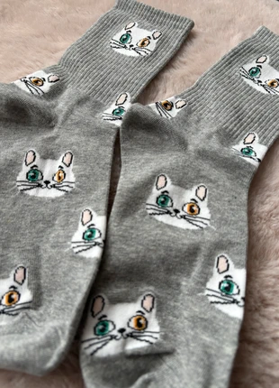 Chaussettes tête de chats, merk: pas de marque, staat: Nieuw zonder prijskaartje, maat: S | 35–38, € 2,50, € 3,33 inclusief Kopersbescherming Pro