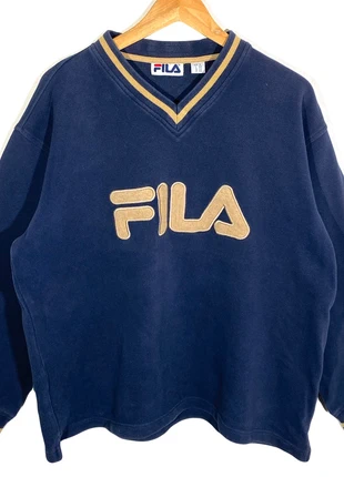 Sweat Col V Coton Piqué Rug Logo Vintage 90’s Fila, brand: FILA, condition: Very good, size: M, €32.00, €34.30 includes Buyer Protection Pro