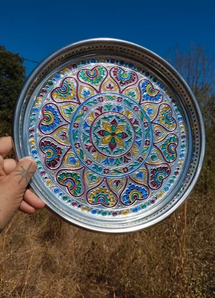 Plat Plateau d'Offrande Indien Mandala Acier Inoxydable Inde Spirituel Namaste, marque: Indian, état: Très bon état, 21,00 €, 22,75 € Protection acheteurs (Pro) incluse