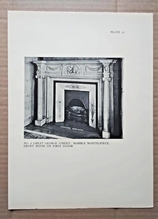 Mantelpiece at 6 Great George Street, Westminster London - Antique Print - 1926, brand: NO LABEL, condition: Good, £8.99, £10.14 includes Buyer Protection Pro