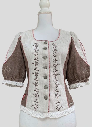 🍂 Blouse-bustier trachten avec laçage au dos, style médiévale - Cottagecore, Vintage 🍁, brand: Vintage, condizioni: Ottime, taglia: L / IT 44 / EU 40, €49.00, €52.15 include la Protezione acquisti Pro