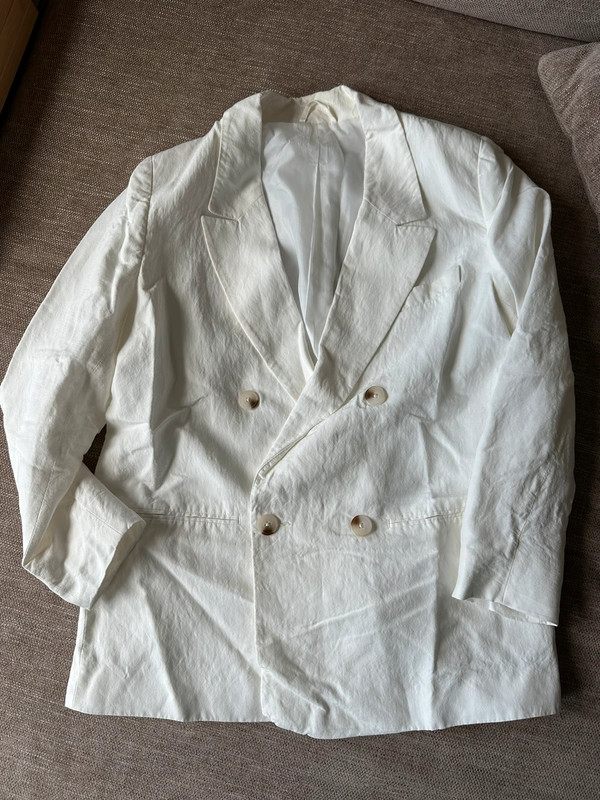 Linen blend white blazer | Vinted