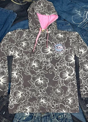 All-Over Floral Grey Print Hoodie Vintage Look Hawaiian Surf Beachwear, marca: Yellow Rat Bastard, estado: Muy bueno, tamaño: M, 27,00 €, 29,05 € Protección al comprador Pro incluida