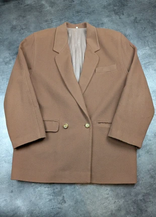 Veste blazer croisé mi long marron en laine et cachemire made in Italy - size L, marque: Vintage Dressing, état: Très bon état, taille: L / 40 / 12, 59,00 €, 62,65 € Protection acheteurs incluse