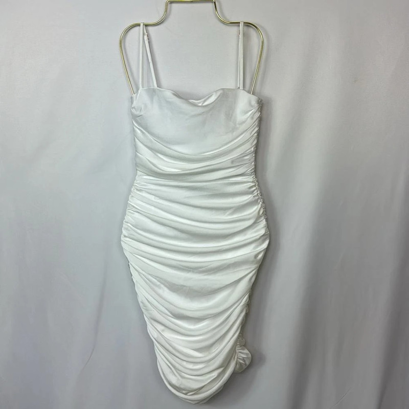 Nookie X Revolve Cooper Ruched Midi Dress White Size Xs 1
