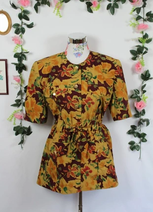 🍒🌸 Blouse veste vintage 80's - fleurs d'automne - Betty Barclay T.40🌸🍒, marque: Vintage, état: Très bon état, taille: L / 40 / 12, 24,00 €, 25,90 € Protection acheteurs (Pro) incluse