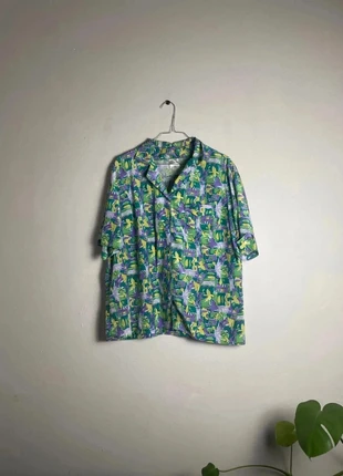 Chemise hippie Violette et Verte - Mars in France / Taille 46, marque: Guy Dubouis, état: Très bon état, taille: L, 3,00 €, 3,85 € Protection acheteurs incluse