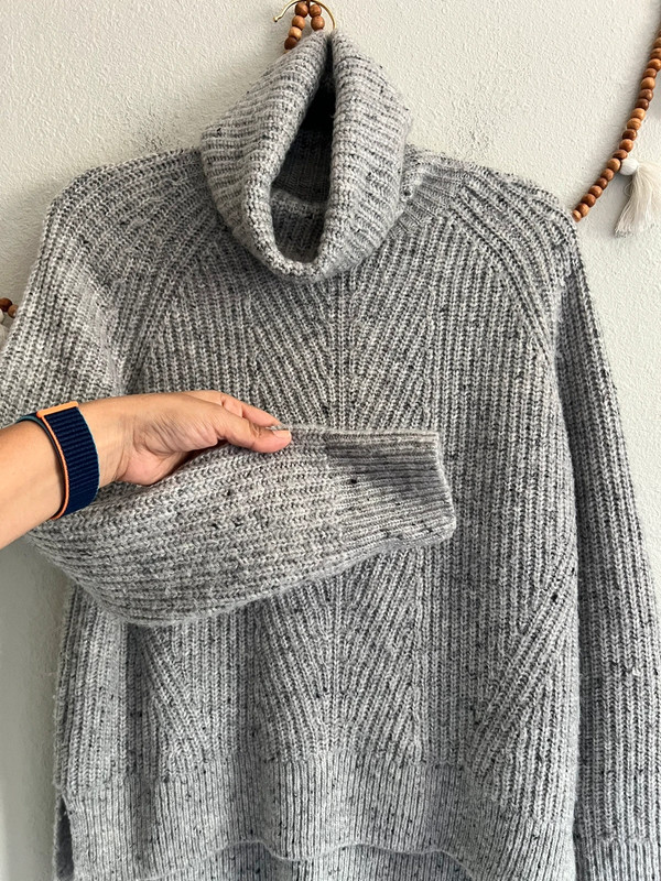 Madewell chunky knit turtleneck gray sweater 5