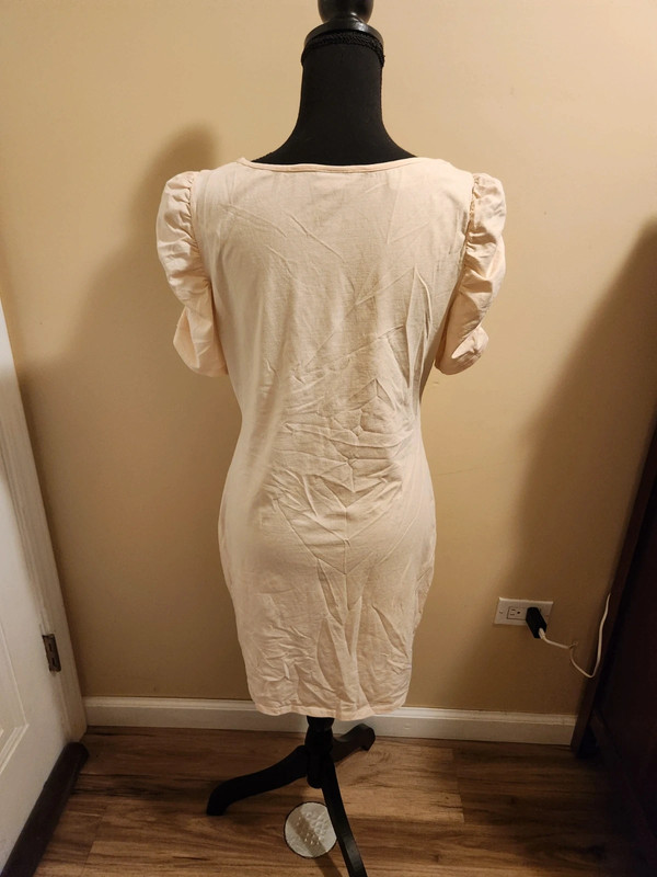 Puff Sleeve Ivory Bodycon Dress 4