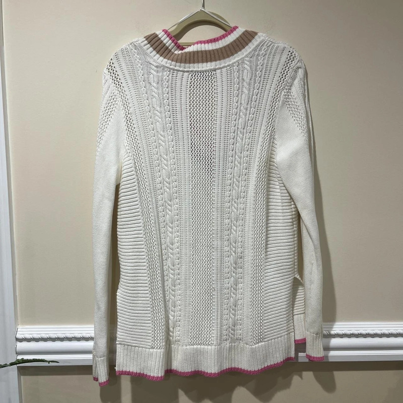 Women’s Tommy Hilfiger White Knitted V-Neck Sweater 2