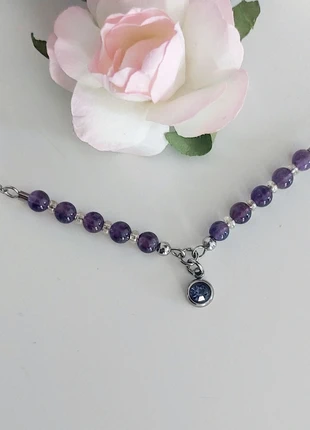 Collier de 42 cm strass et améthystes, marca: lithotherapie, estado: Muito bom, €12.00, €13.30 inclui Proteção do Comprador