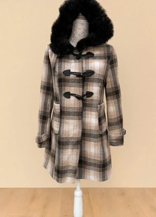 🖤 Manteau à carreaux avec capuche bordée de fausse fourrure – Rodier - Taille M 🖤, marca: Rodier, estado: Nuevo sin etiquetas, tamaño: M / 38 / 10, 25,90 €, 27,90 € Protección al comprador incluida