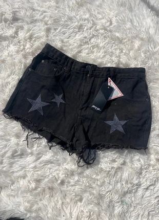 Nasty Gal black denim shorts, brand: Nasty Gal, condition: New with tags, size: L / UK 16-18, £8.00, £9.10 includes Buyer Protection