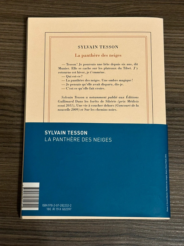 Livre « La panthère des neiges » de Sylvain TESSON 2