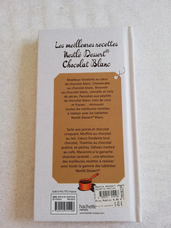 Chocolat blanc DESSERT NESTLE