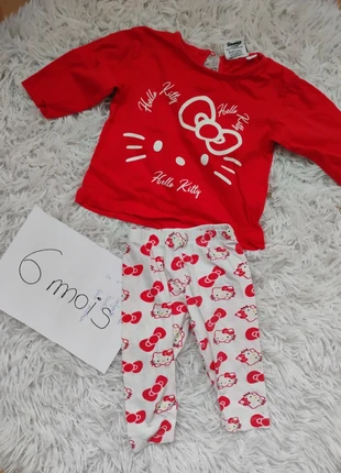 Ensemble 2 pièces Hello Kitty fille 6 mois, brand: Hello Kitty, condizioni: Ottime, taglia: 3-6 mesi / 62 cm, €3.00, €3.85 include la Protezione acquisti