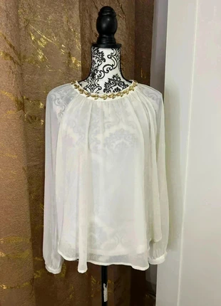 Blouse diamantée élégante blanche Bisou’s project, marca: Bisou's Project, estado: Muito bom, tamanho: S / 36 / 8, €15.00, €16.45 inclui Proteção do Comprador