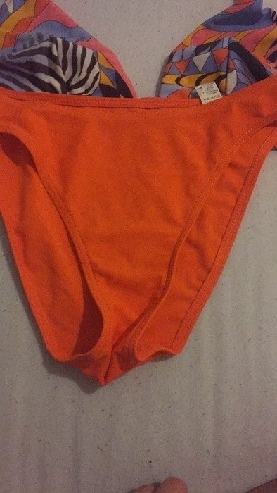 Ensemble de maillot de bain triangle orange et violet 4