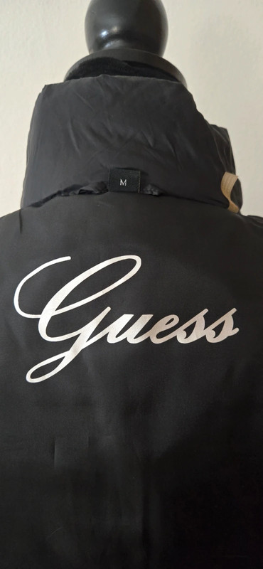 Guess Black Puffer Vest Coat Size Medium 4