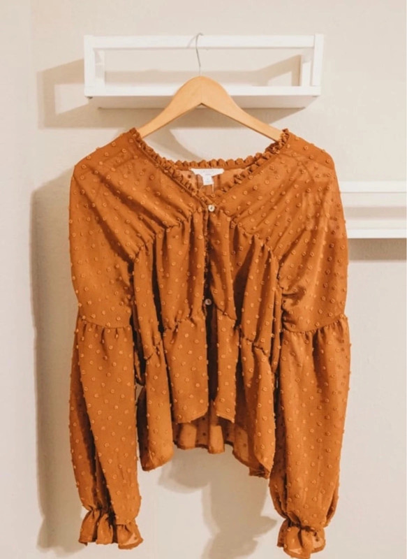 Peach love boho orange blouse