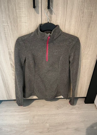 Fleece trui grijs met roze, marca: Quechua, estado: Muito bom, tamanho: XS / 34 / 6, €3.00, €3.85 inclui Proteção do Comprador