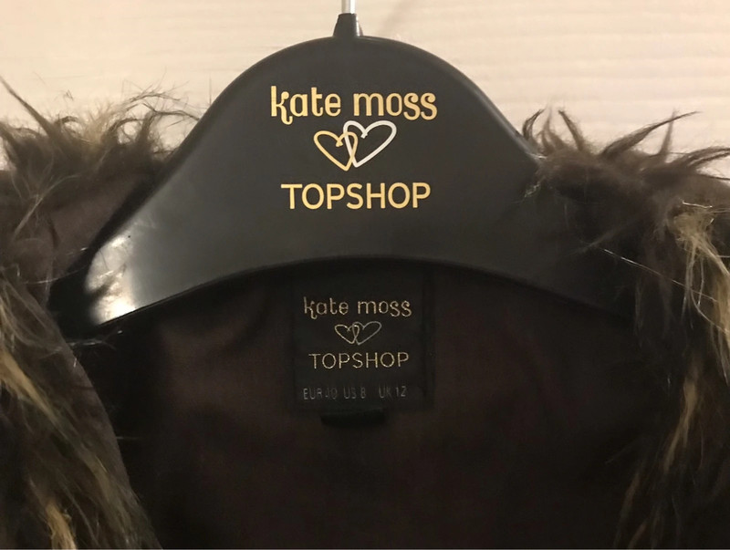 Kate Moss For Topshop Faux Fur Coat Size 12 RARE 2