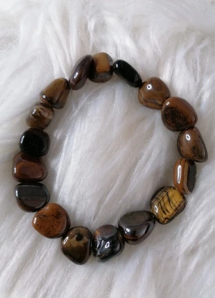 Bracelet œil de tigre en pierre roulée, condizioni: Nuovo con cartellino, €12.00, €13.30 include la Protezione acquisti