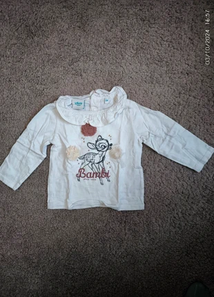 T-shirt manches longues Bambi, marke: Disney Baby, zustand: Sehr gut, größe: 9-12 Monate / 74, 3,00 €, 3,85 € inklusive Vinted-Käuferschutz