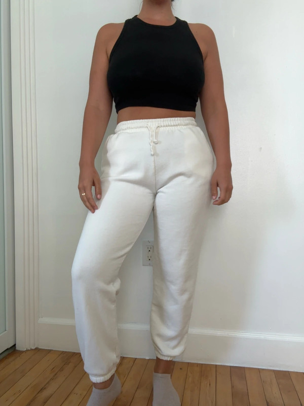 Zara White Sweatpants 1