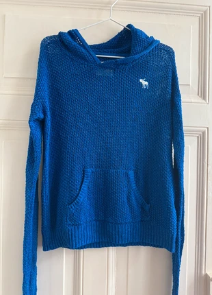 🧶 Abercrombie & Fitch Hoodie – Royalblau, Grobstrick, Größe S, merk: Abercrombie & Fitch, staat: Heel goed, maat: S / 36 / 8, € 8,00, € 9,10 inclusief Kopersbescherming