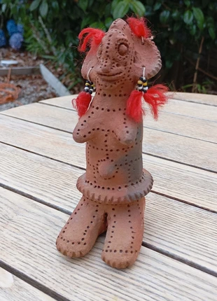 Statuette en argile style mésoaméricain – pièce artisanale vintage, marca: statuette argile, estado: Muy bueno, 20,00 €, 21,70 € Protección al comprador incluida