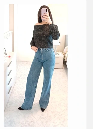 Jeans palazzo vita alta e gamba ampia ● Tg XS/S, marke: Denim, zustand: Sehr gut, größe: XS / 34 / 6, 8,00 €, 9,10 € inklusive Vinted-Käuferschutz