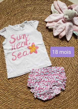 Ensemble été fille 18mois, marke: H&M, zustand: Gut, größe: 12-18 Monate / 80, 2,00 €, 2,80 € inklusive Vinted-Käuferschutz