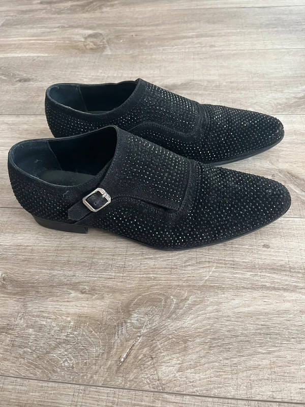 Asos Design Monk Shoes with Diamantes in Black Vinted