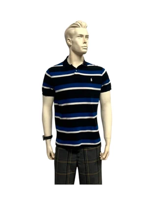 Ralph Lauren Y2K Vintage Custom Fit Polo Shirt Striped Black Blue White Iconic Premium, marca: Ralph Lauren, estado: Muy bueno, tamaño: L, 19,00 €, 20,65 € Protección al comprador incluida