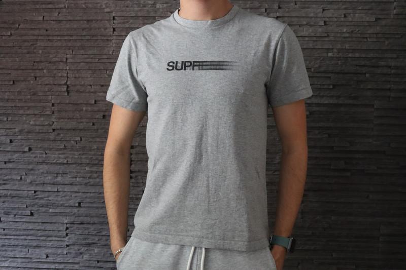 supreme motion logo tee grey