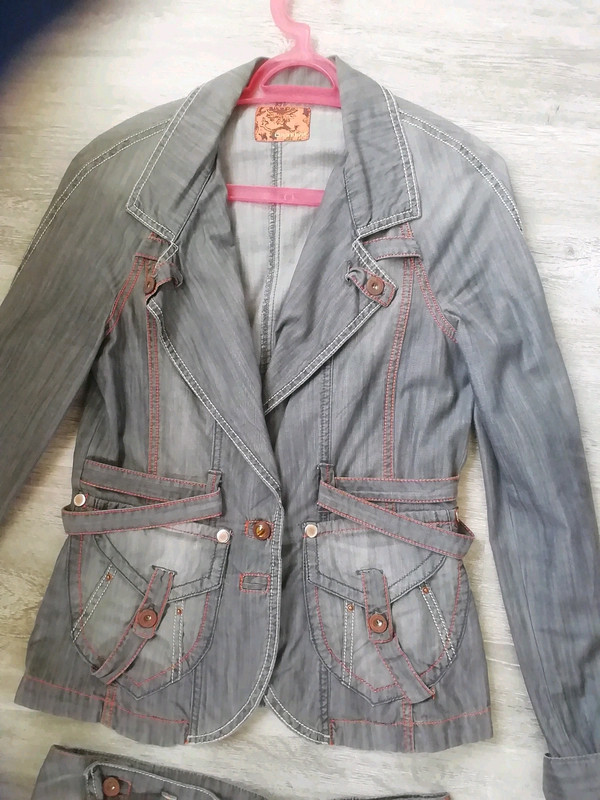 Ensemble jupe veste jean hot sale