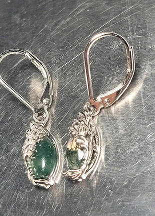 Exquisite 925 Sterling Silver Moss Agate Earrings, brand: Exquisite 925 Sterling Silver Moss Agate Earrings, condition: Very good, £9.99, £11.19 includes Buyer Protection Pro