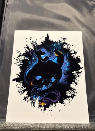 Disney Genie Aladdin Art Print - Silhouette Cosmos Splatter 20x25cm, brand: Disney, condition: New without tags, £1.00, £1.38 includes Buyer Protection